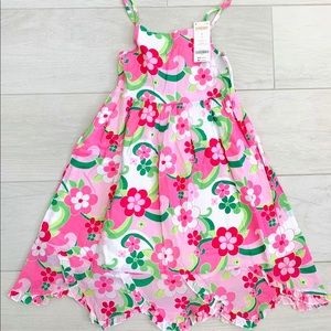 Gymboree Pink & Green Floral Sundress Sz 8
